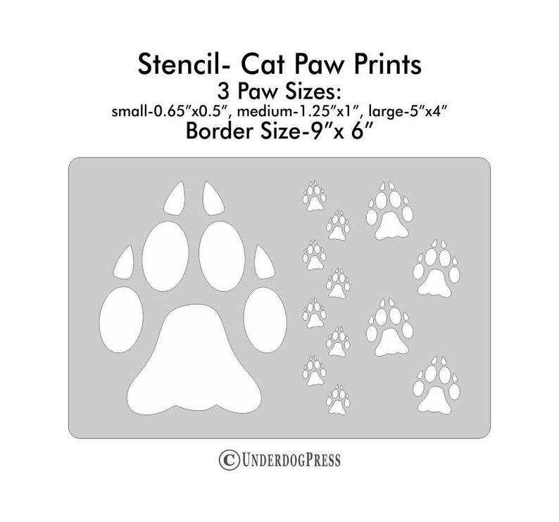 XL Stencil Cat Paw Prints - Etsy
