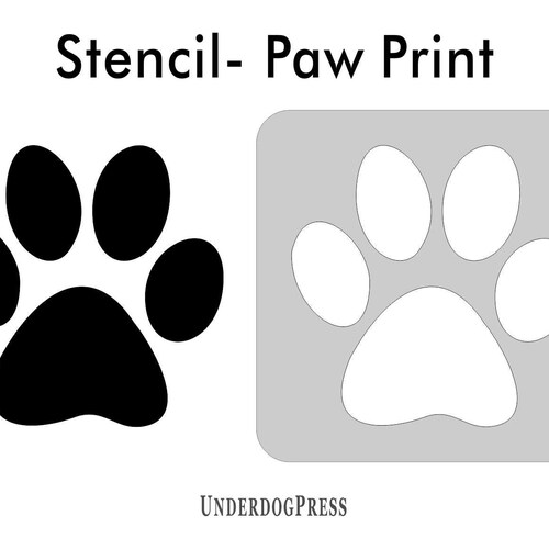 stencil paw print pick a size etsy
