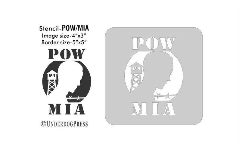 stencil-pow-mia-4x3-inch-image-on-5x5-border-size-2-etsy