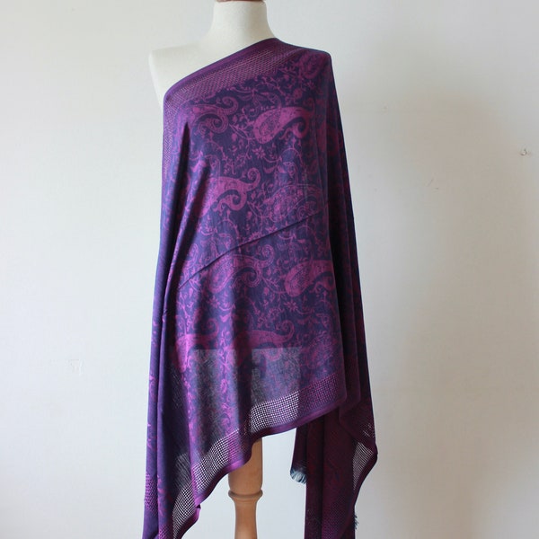 Écharpe châle pashmina mauve - foulards - écharpes femme - écharpes - pashmina - châle écharpe - écharpe châle violet - écharpes châles ethniques - violet