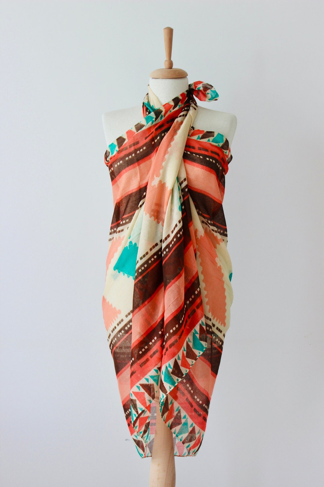 Handgefertigter Böser-Blick-Kimono Aus Bio-Baumwolle – Festival- & Strand-Cover-up, Bademantel, Boho-Look