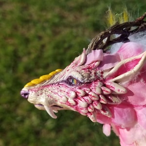 Cherry Blossom Dragon- OOAK Posable Art Doll/ Toy Plush, Ready to Ship!