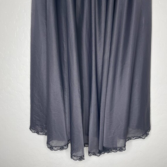 Vintage 1970s Lucie Ann Black Lace Trim Nightgown… - image 8