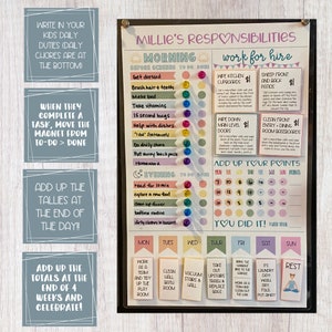 Kids Responsibility Checklist Printable | Chores Checklist | Kid Routine Chart | Personalized Chore Chart for Kids | Editable Chore Chart