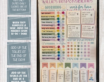 Kids Responsibility Checklist Printable | Chores Checklist | Kid Routine Chart | Personalized Chore Chart for Kids | Editable Chore Chart
