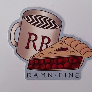 Twin Peaks Damn Fine Coffee Cherry Pie Sticker
