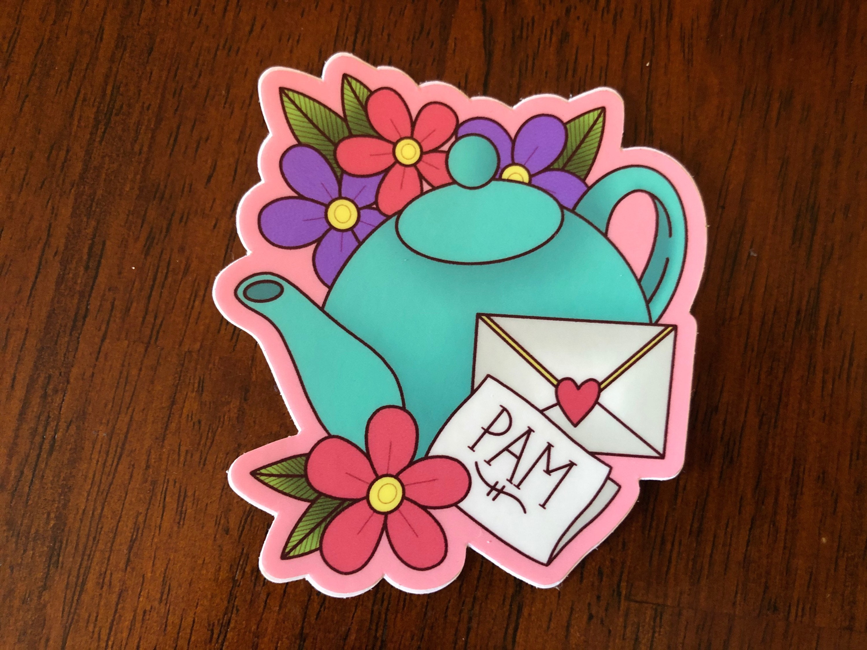 The Office Teapot Jim and Pam Sticker Etsy