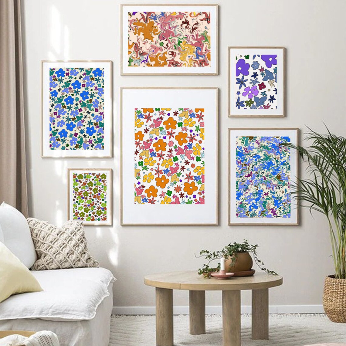 Vintage 70s Funky Floral A4 A3 A2 Poster Print Wall Etsy