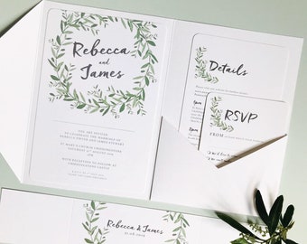 Pocketfold wedding invitation