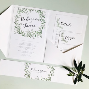 Pocketfold wedding invitation