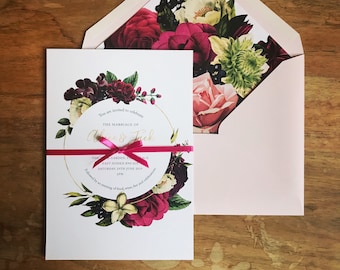 Retro Roses wedding stationery // vintage style // save the date cards // wedding invitations // pocketfold invitations