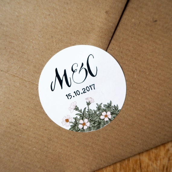 Meadow wedding envelope stickers