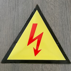 Vintage Tin Enamel Porcelain Industrial Sign - High Voltage Danger Sign