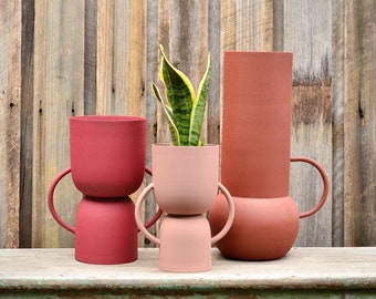 Sedona Modern Minimalist Matte Metal Planters or Vase