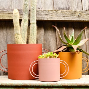 Modern Minimalist Matte Monotone Metal Planters