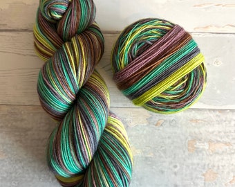 Rita Skeeter, 5 stripes, self-striping sockyarn, handdyed sockyarn, handdyed yarn, handdyed wool