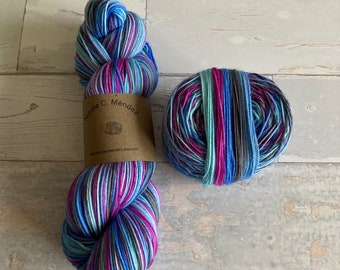 Anna & Elsa, 5 stripes, self-striping sockyarn, handdyed sockyarn, handdyed yarn, handdyed wool