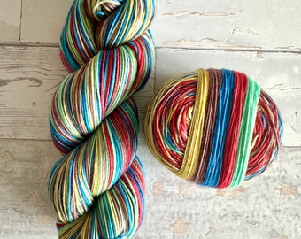 Chocolate Eggs, 5 stripes, self-striping sockyarn, handdyed sockyarn, handdyed yarn, handdyed wool