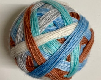 Jack Frost, 5 stripes, self-striping sockyarn, handdyed sockyarn, handdyed yarn, handdyed wool
