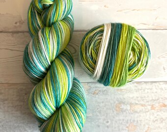 Clover, 5 stripes, self-striping sockyarn, handdyed sockyarn, handdyed yarn, handdyed wool