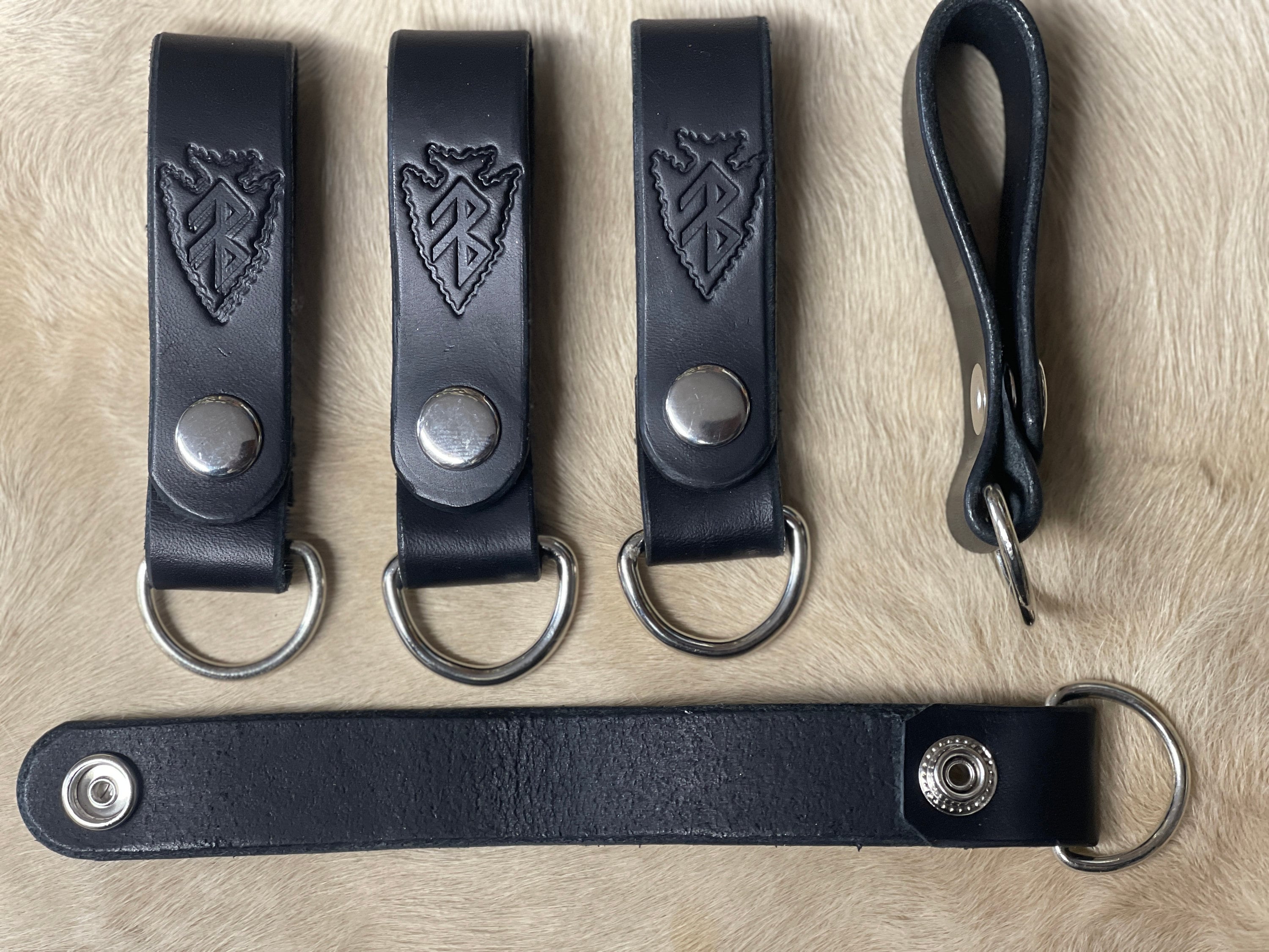 1820 Bag Co. Leather Fob Keychain, Belt Clip Key Holder