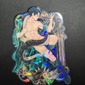 Pegatina holográfica Art Nouveau Serpentine Usurper / Pegatina Art Nouveau Snake God