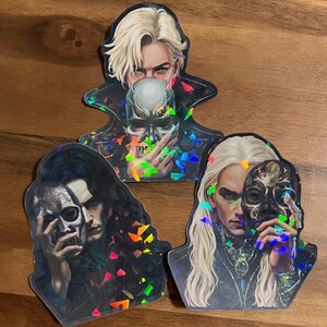Pegatina holográfica con el icono de la muerte