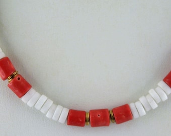 Natural Coral Beads Vintage Necklace