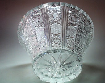 Art Deco Cut Crystal Miniature Shot Two massive Bohemian glass bowls
