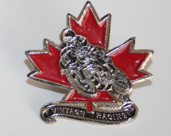 Vintage Racing Canadian Maple Leaf Pin Badge