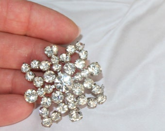 Art Deco Brooch Pin Czech Crystals Rhinestones, Vintage Brooch