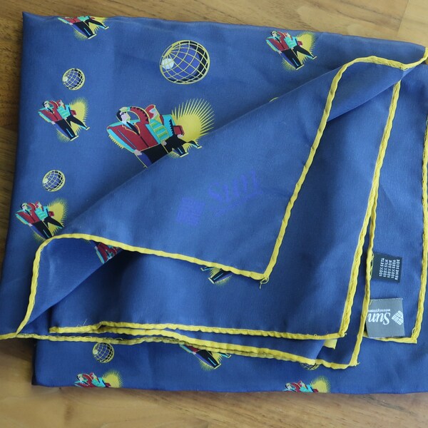 Pañuelo de seda grande vintage de Sun Microsystems, artículo de colección poco común