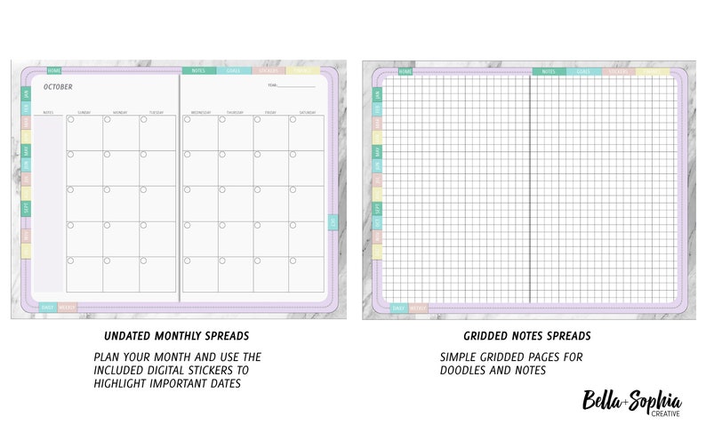 Goodnotes Template Undated Digital Journal Digital Planner Goodnotes Planner Notability Pastel Marble Digital Planner Ipad Planner Stationery Paper Party Supplies Efp Osteology Org