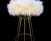 Platner Style Structural Steel Rod Vanity Stool Table Plant Stand Fur Cushion or Morror Top Customize Your Design
