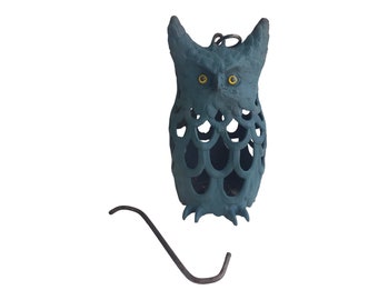 Vintage 11” Cast Iron Japanese Owl Lantern