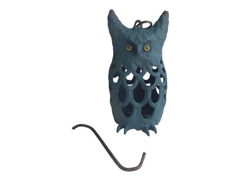 Vintage 11 Cast Iron Japanese Owl Lantern image 1