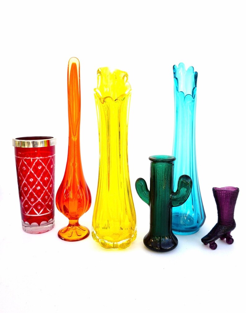 Vintage Green Glass Saguaro Cactus Figurines Art Glass Etsy