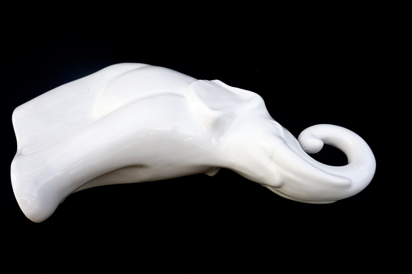 Large White Porcelain Elephant Statue 17 Modern Boho Etsy