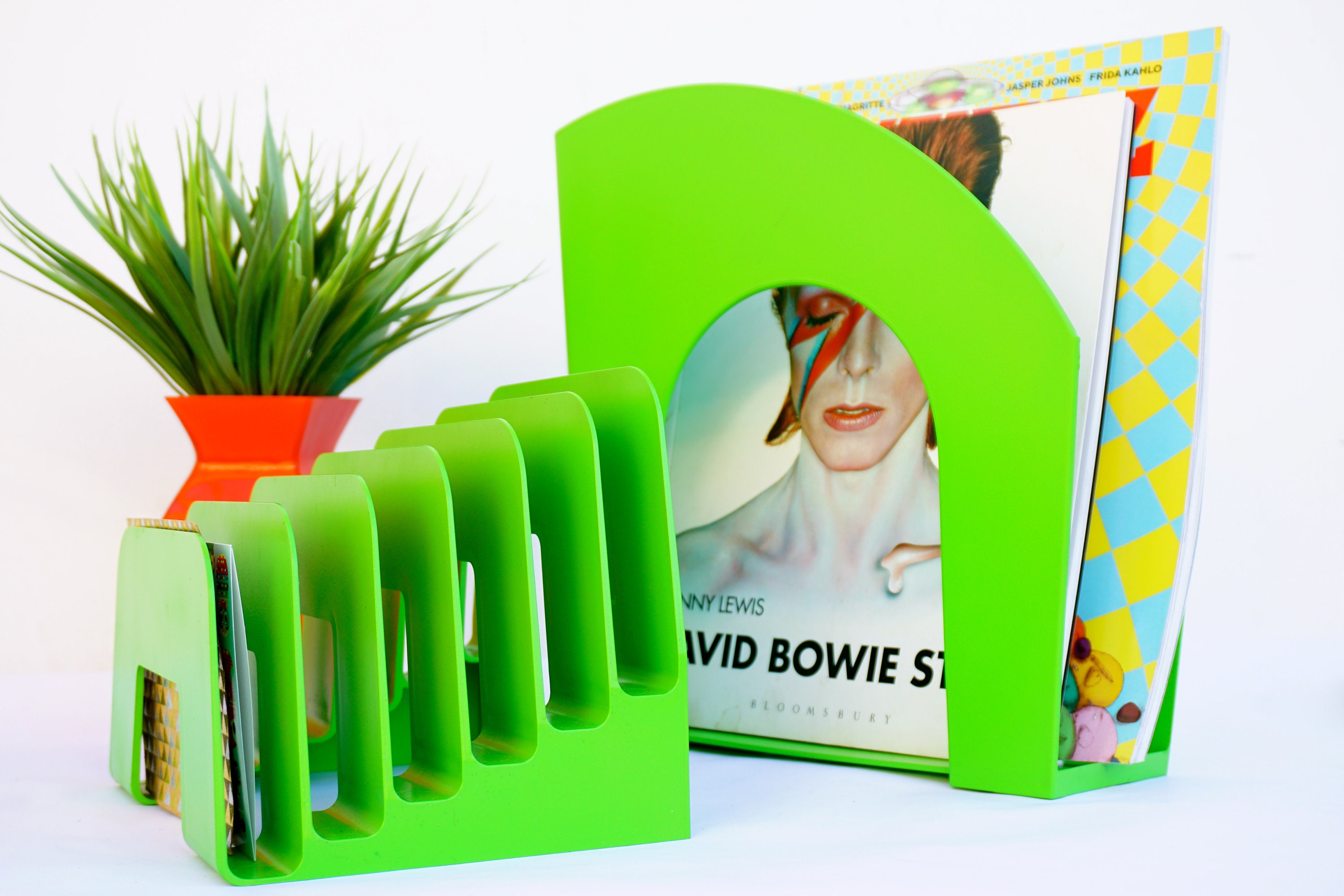 Lime Green W Envy Desk Organizer Set Color Pop Office Etsy