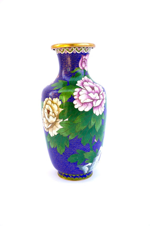 12 5 Antique Japanese Cloisonne Vase Cherry Blossoms Etsy