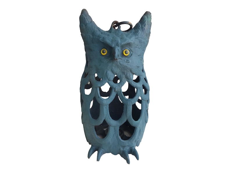 Vintage 11 Cast Iron Japanese Owl Lantern image 3