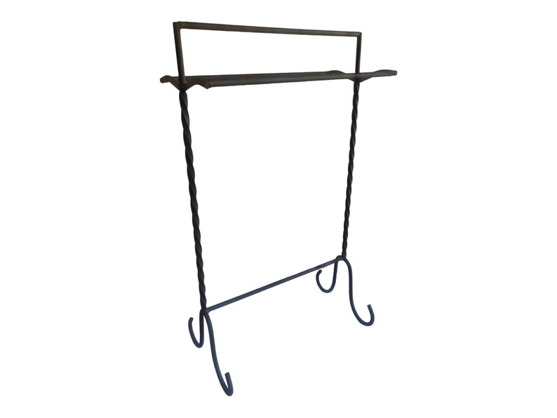 CUSTOM COLOR AVAILABLE Vintage Forged Iron Blanket/Towel Stand Quilt Rack image 9