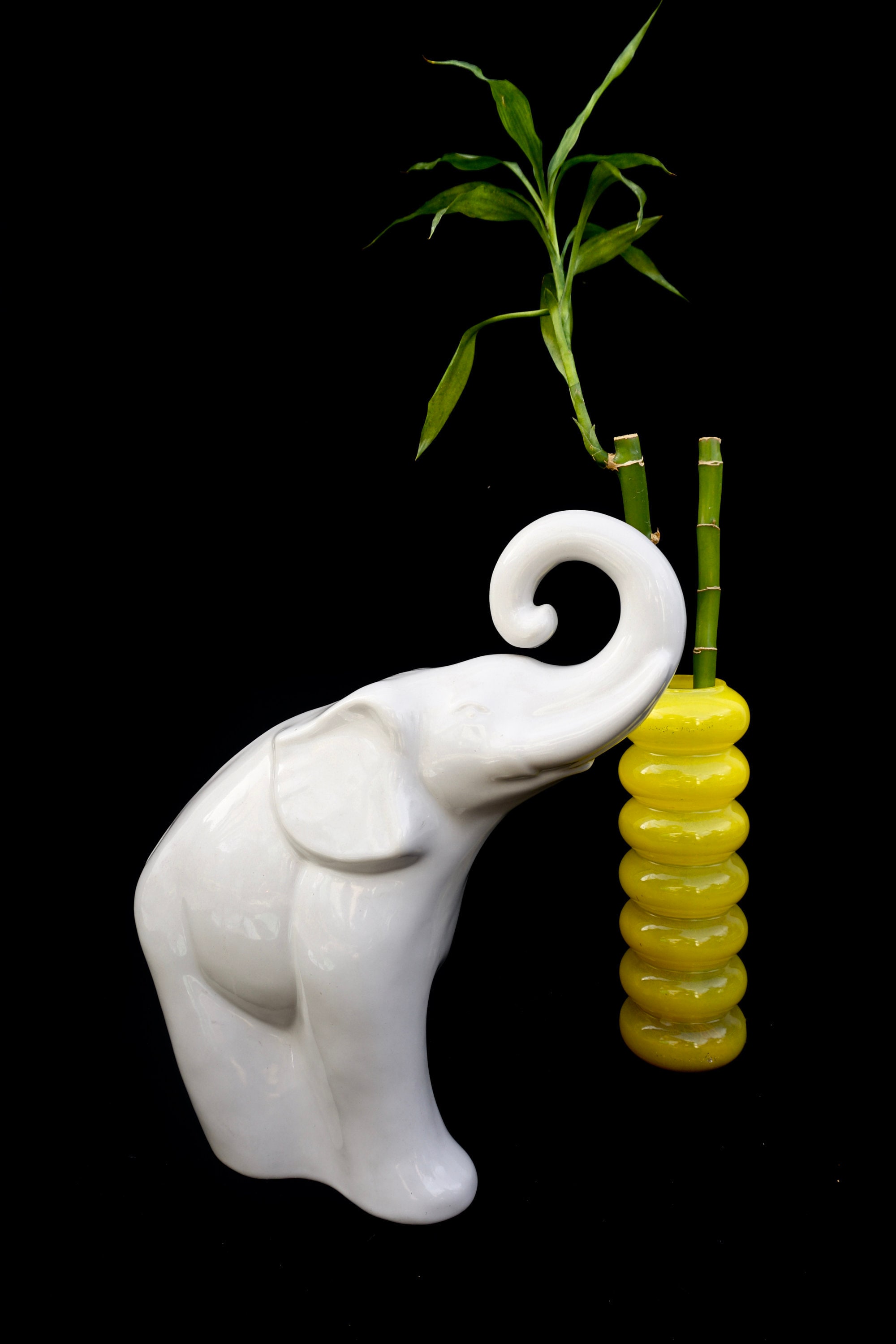Large White Porcelain Elephant Statue 17 Modern Boho Etsy