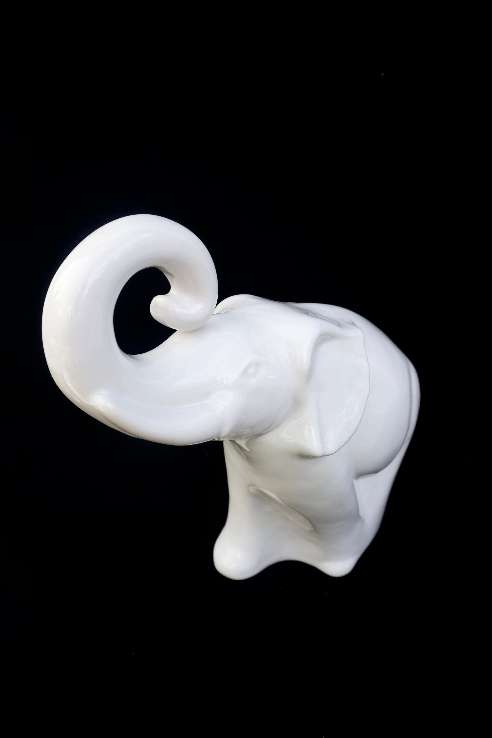 Large White Porcelain Elephant Statue 17 Modern Boho Etsy