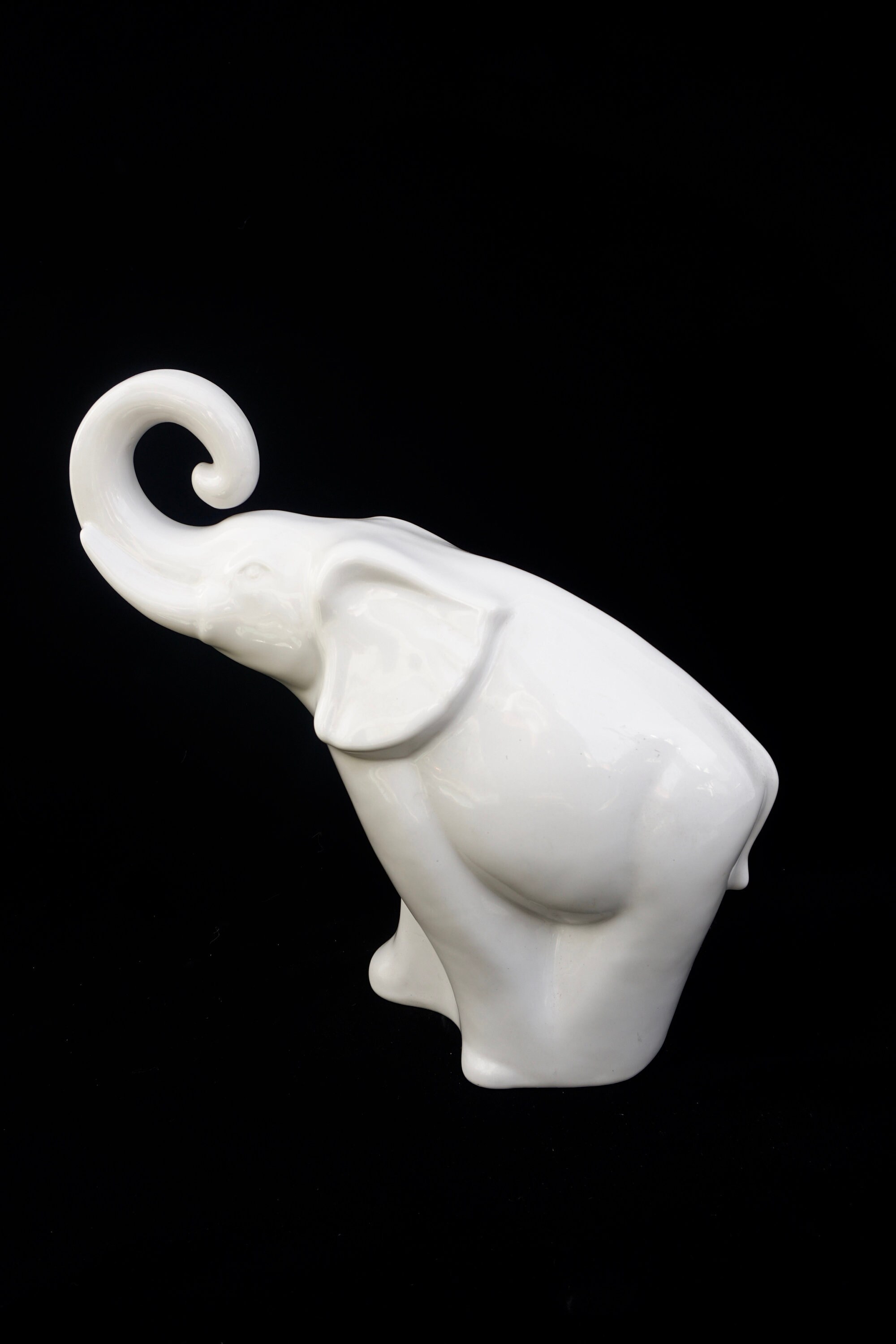 Large White Porcelain Elephant Statue 17 Modern Boho Etsy