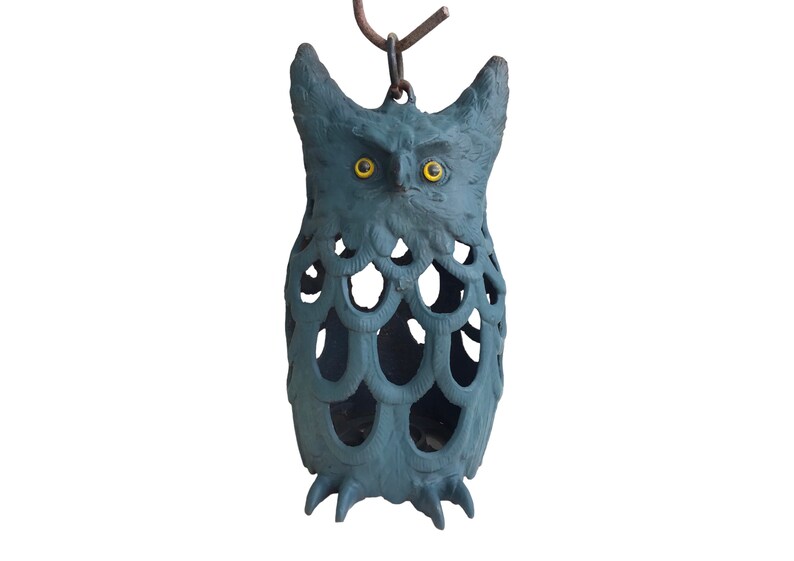 Vintage 11 Cast Iron Japanese Owl Lantern image 8