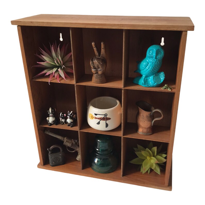 Vtg Midcentury Teak Wall Mount Display Shelf Collectible Etsy