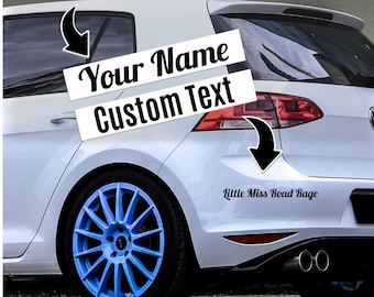 Custom Car Stickers | Personalised Name Lettering Vinyl Decals | Customised Decal Van Truck Caravan Window Bumper Vehicle Sticker