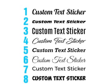 Custom Car Stickers | Personalised Name Lettering Vinyl Decals | Customised Decal Van Truck Caravan Window Bumper Vehicle Sticker