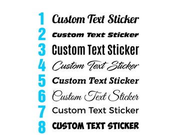 Custom Car Stickers | Personalised Name Lettering Vinyl Decals | Customised Decal Van Truck Caravan Window Bumper Vehicle Sticker